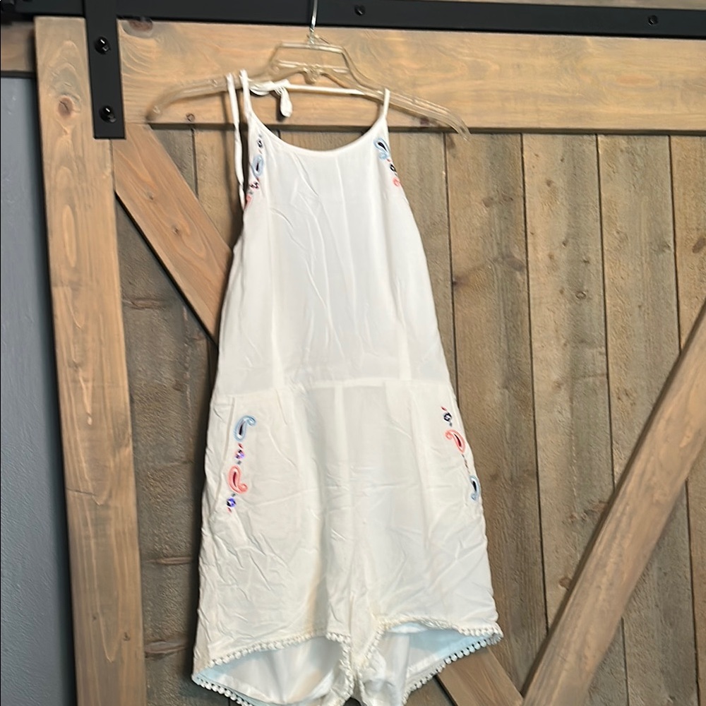Candies White Embroidered Romper
